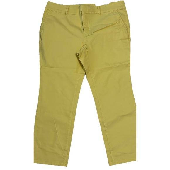 LOFT Pants - NWT LOFT Girlfriend Chino 16 Petite, Yellow, Slim Thru Hips, NWT, Cotton Blend